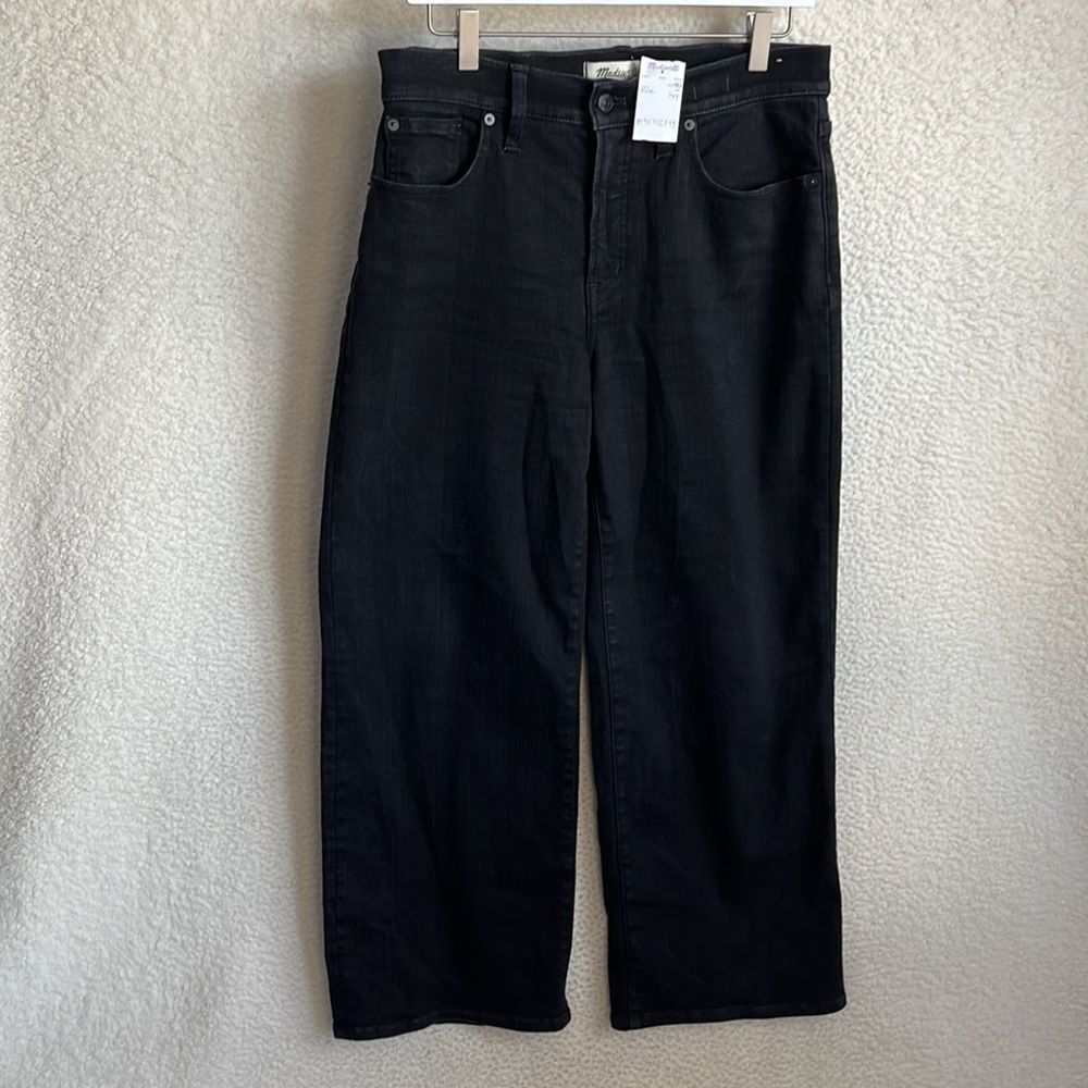 *NOT NWT* Madewell Perfect Vintage Wide Leg Womens Size 29 Petite Black Rinse